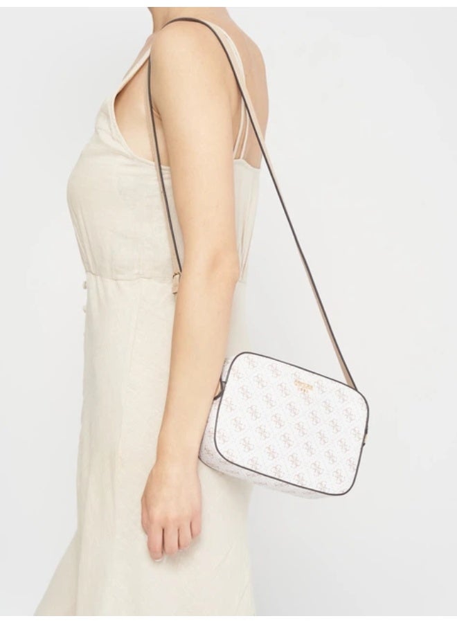 جس حقيبة كروس بودي نسائية GUESS Kamryn – لون حليبي، نقش 4G، حزام قابل للتعديل - Image 5